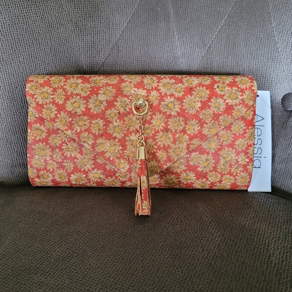 ✨️HP✨️ Alessia Daisy🌼 Cork Fabric Clutch/Shoulder Bag - NWT - Picture 14 of 16